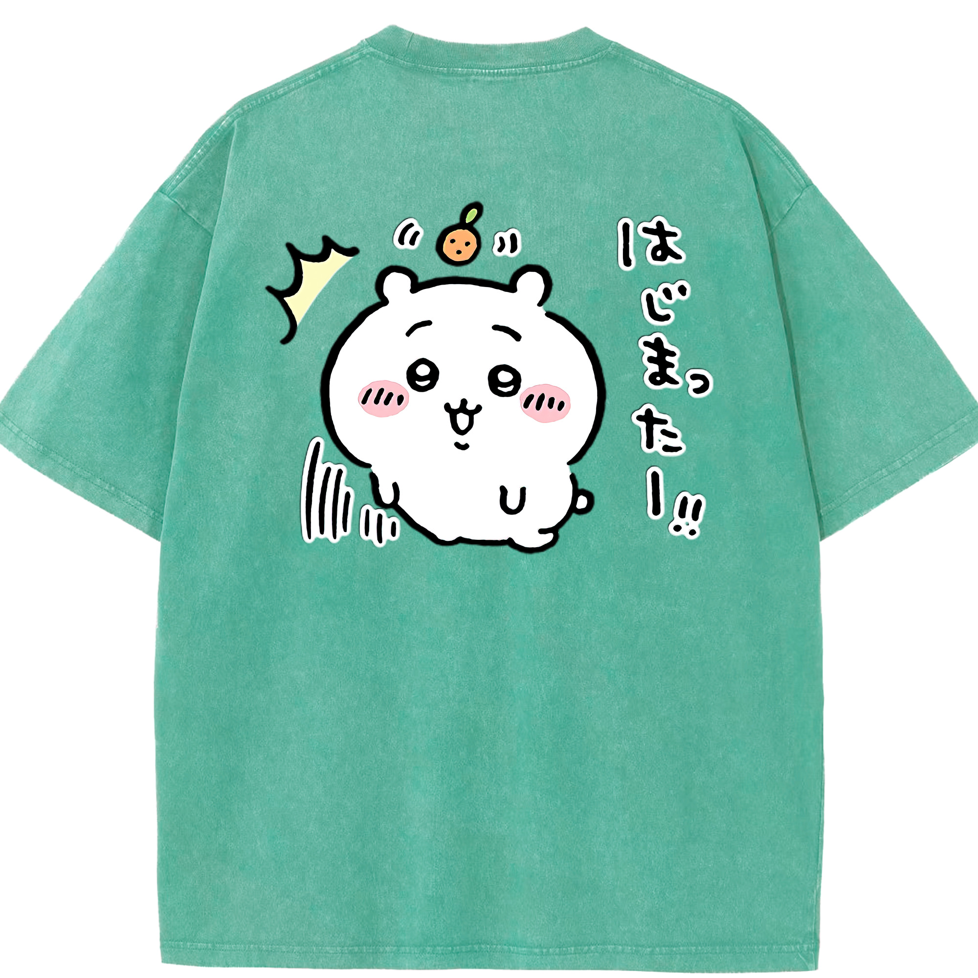 （画像用） ちいかわ ちいかわ Chii-kawa chiikawa 綿100% ヴィンテージ風 半袖Tシャツ（背面プリント）